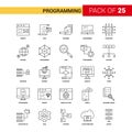 Programming Black Line Icon - 25 Business Outline Icon Set