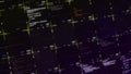 Programming blocks of code with glitch effect on purple background, seamless loop. Animation. Technology background with Royalty Free Stock Photo