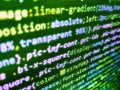 Programming code abstract background screen of software. Abstract screen of software. All code and text written and created Royalty Free Stock Photo