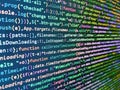 Programming code abstract company office. Abstract Green screen coding hacker concept, computer script code. Computing, cyberspace Royalty Free Stock Photo