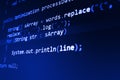 Programming code abstract screen of software developer. Royalty Free Stock Photo