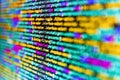 Programming code abstract screen of software developer. Web site codes on computer monitor. Digital technology on display. Web or Royalty Free Stock Photo