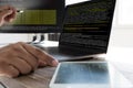 Programming code abstract technology background Developer programming and coding technology  software developer and Computer Royalty Free Stock Photo
