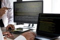 Programming code abstract technology background Developer programming and coding technology  software developer and Computer Royalty Free Stock Photo