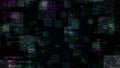 Programming code abstract technology background, seamless loop. Animation. Digital code lines on a black background. Royalty Free Stock Photo