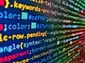 Programming code abstract technology background of software developer and Computer script. Ab. HTML code on the screen editor, Royalty Free Stock Photo