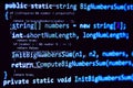 Programming code - blue color, written in C language syntax