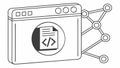 Programming Code Brackets Icon for Software Development, vector design Generative AI Royalty Free Stock Photo