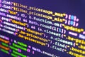 Programming code on computer screen. Royalty Free Stock Photo
