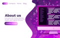 Programming code development, program software application, website banner. Vector