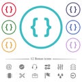Programming code flat color icons in circle shape outlines Royalty Free Stock Photo