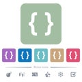 Programming code flat icons on color rounded square backgrounds Royalty Free Stock Photo