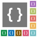 Programming code square flat icons Royalty Free Stock Photo