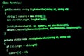 Programming code - green color, written in C language syntax