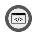Programming Code Icon Representing Software Development and Web Design coding Royalty Free Stock Photo