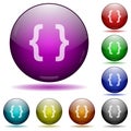 Programming code glass sphere buttons Royalty Free Stock Photo