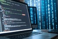 Programming Code and Matrix Technology Concept