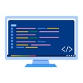 Programming Code Monitor Icon for Coding Courses EdTech Websites and Online Learning Apps Royalty Free Stock Photo