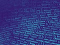 Programming code on monitor screen. Developer work. Abstract background for search job. Royalty Free Stock Photo