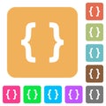 Programming code rounded square flat icons Royalty Free Stock Photo