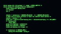 Programming code running down a computer screen terminal. 3d illustration Royalty Free Stock Photo