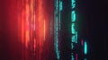 Programming code running on screen with red and turquoise colors Royalty Free Stock Photo