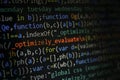 Programming code screen of software developer. Computer Royalty Free Stock Photo