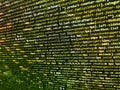 Programming code screen of software developer. Software engineer at work. Abstract program code on computer screen. Javascript Royalty Free Stock Photo
