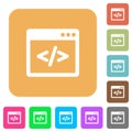 Programming code in software window rounded square flat icon Royalty Free Stock Photo