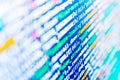 Programming code typing. Computer program preview. Innovative startup project. Abstract source code background. Royalty Free Stock Photo