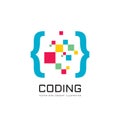 Programming code - vector business logo template vector illustration. Coding concept sign. Modern technology icon. Data symbol.