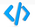 Programming code on white background. Isolated 3D illustration