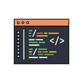 (Programming Code Window Display. Vibrant illustration of a software ed Royalty Free Stock Photo