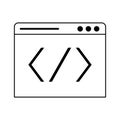 Programming code windows symbol technology in black and white Royalty Free Stock Photo