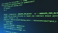 The programming code works through the computer screen terminal 3d illustration Royalty Free Stock Photo