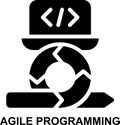 programming, coding, agile, software development, application development, agile development solid glyph icon Royalty Free Stock Photo