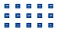 Programming coding code editor software application development icon set collection blue vector Royalty Free Stock Photo