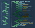 Programming and coding concept. Code on the screen laptop. Vector illustration in a flat style. Royalty Free Stock Photo
