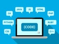 Programming and coding concept in flat design