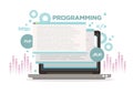 Programming and coding concept with laptop computer Royalty Free Stock Photo