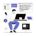 Programming and coding concept. Technology process of software development. Full Stack Developer. Vector Royalty Free Stock Photo