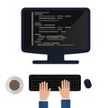 Programming and coding concept, website development, Web Design. Flat Illustration Royalty Free Stock Photo