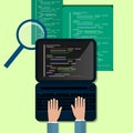 Programming and coding concept, website development, Web Design. Flat Illustration Royalty Free Stock Photo