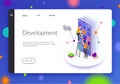 Programming Coding Development Isometric Banner Royalty Free Stock Photo