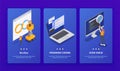 Programming Coding Development Isometric Banner Set Royalty Free Stock Photo