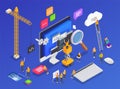 Programming Coding Development Isometric Concept