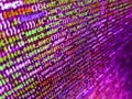 Programming Coding with editor colorful themes. Data encryption security code on a computer display, close up. Developer working Royalty Free Stock Photo