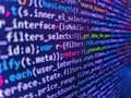 Programming Coding with editor colorful themes. Coding programmer abstract background. Programming code screen of software Royalty Free Stock Photo