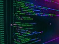 Programming Coding with editor colorful themes. Python programming developer code. Programming source code abstract screen of Royalty Free Stock Photo