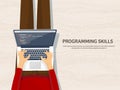 Programming,coding. Flat computing background. Code, hardware,software. Web development. Search engine optimization Royalty Free Stock Photo